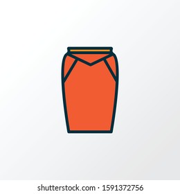 Apparel icon colored line symbol. Premium quality isolated mid length skirt element in trendy style.