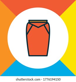 Apparel icon colored line symbol. Premium quality isolated mid length skirt element in trendy style.
