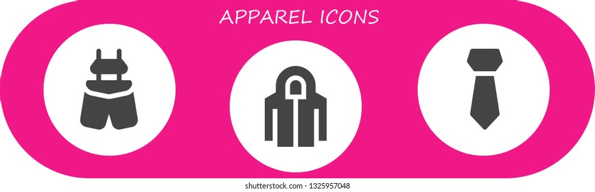 apparel icon set. 3 filled apparel icons.  Simple modern icons about  - Suspenders, Hoodie, Tie