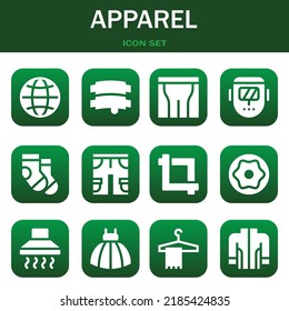 Apparel Icon Set. Vector  Illustrations Related With Worldwide, Ribs And Pants