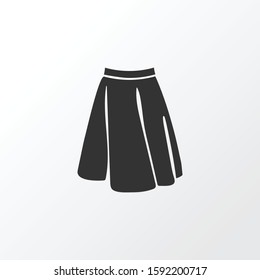 Apparel icon symbol. Premium quality isolated mid length skirt element in trendy style.