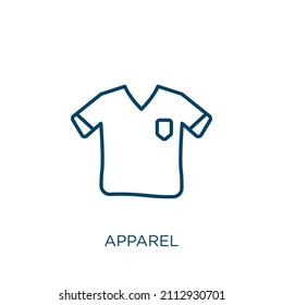 apparel icon. Thin linear apparel outline icon isolated on white background. Line vector apparel sign, symbol for web and mobile