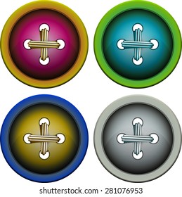 apparel leather button, isolated vector illustration of several options eps 10 / apparel leather button