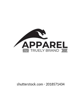 Apparel logo design with black jaguar vector template