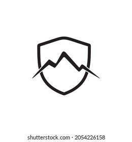 Apparel logo design with vector mountain icon