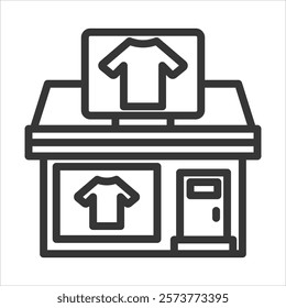 Apparel Stores Outline Icon Vector Illustration