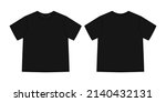 Apparel technical sketch unisex oversize t shirt. T-shirt design template. Black color. Front and back views. Vector CAD technical fashion illustration.