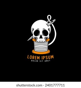 apparel vintage skull icon, skull logo illustration