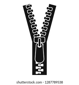 Apparel zipper icon. Simple illustration of apparel zipper vector icon for web design isolated on white background