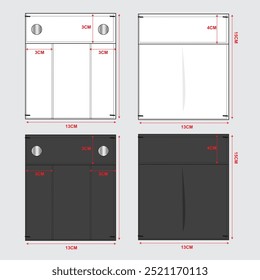 Apparels pocket technical drawing flat sketch vector illustration with measurement details 