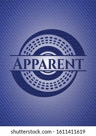 Apparent badge with jean texture. Vector Illustration. Detailed.