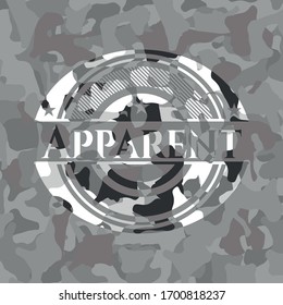 Apparent grey camouflage emblem. Vector Illustration.