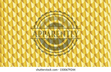 Apparently golden emblem. Scales pattern. Vector Illustration. Detailed.