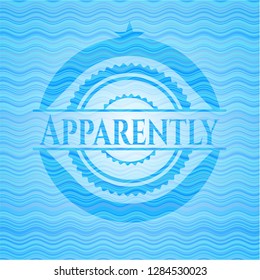 Apparently light blue water wave badge background.