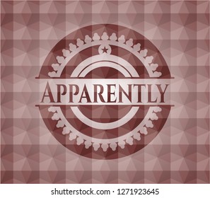Apparently red seamless emblem with geometric pattern background.