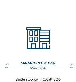 apparment block vector line icon. Simple element illustration. apparment block outline icon from basic hotel set concept. Can be used for web and mobile
