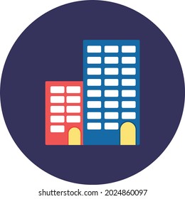 Appartments Flat Circle Vector Icon Design