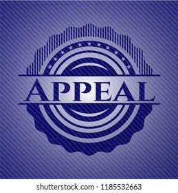 Appeal badge with denim texture