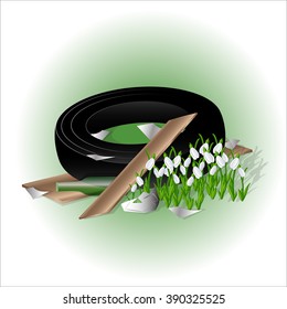 Appeal to clarification of the earth from garbage. Vector illustration.