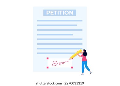 An appeal document or form. Petition online concept. Vector illustration