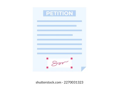 Einspruchsschrift oder -formular. Petition Online-Konzept. Vektorgrafik