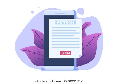 An appeal document or form. Petition online concept. Vector illustration