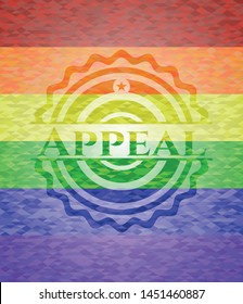 Appeal lgbt colors emblem. Vector Illustration. Mosaic.