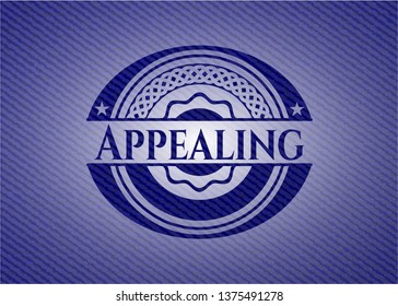 Appealing badge with jean texture
