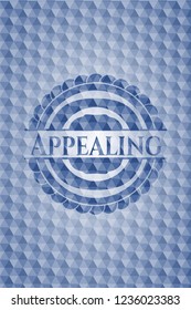 Appealing blue polygonal emblem.