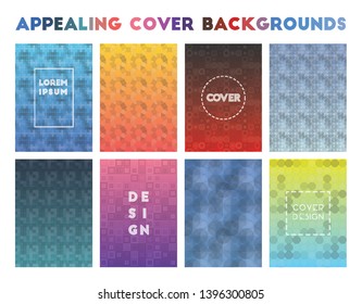 Appealing Cover Backgrounds. Admirable geometric patterns, fascinating vector illustration.