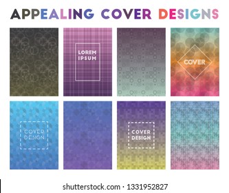 Appealing Cover Designs. Admirable geometric patterns, fabulous vector illustration.