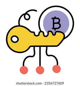 An appealing doodle icon of bitcoin access 