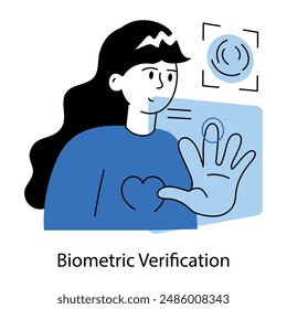 An appealing doodle mini illustration of biometric verification 