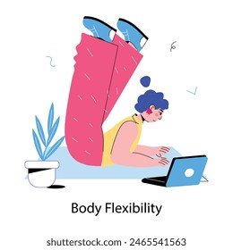 An appealing doodle mini illustration of body flexibility 