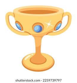 An appealing flat icon of gold chalice 