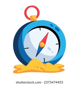 An appealing flat icon of travel compass  