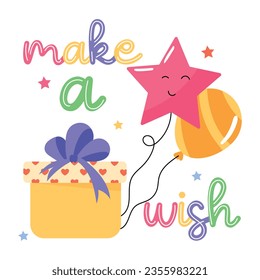 An appealing flat sticker of birthday wish 