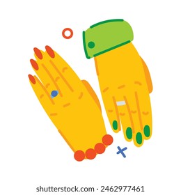 An appealing flat sticker of couple hands 