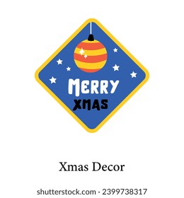An appealing flat sticker of xmas decor  