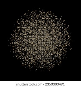 Appealing geometric matrix background in yellow orange colors. Trendy circular vector illustration.