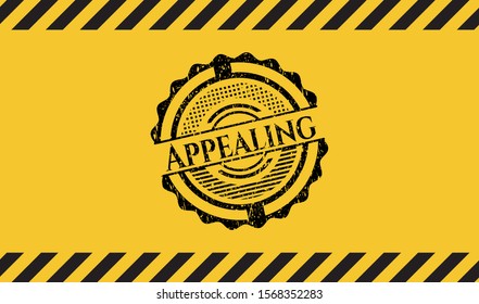 Appealing grunge warning sign emblem. Vector Illustration. Detailed.