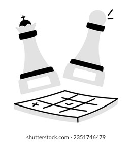 Appealing hand drawn icon of strategic move 
