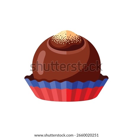 an appealing illustration of a delectable chocolate truffle a confectionery treat isolated against a white backdrop. The design spotlights this sweet dessert representing exquisite