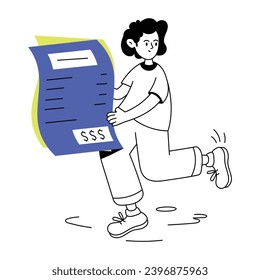An appealing linear illustration of bill receipt
