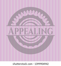 Appealing pink emblem. Vector Illustration. Detailed.