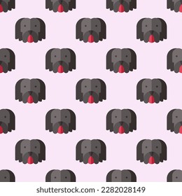 Appealing square tile featuring a captivating animal illustration. Seamless pattern with dog on platinum background. Design for a set of posters with animal designs.