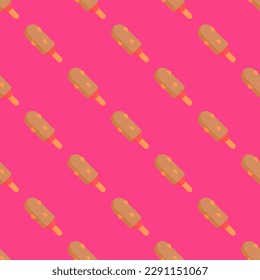 Appealing square tile featuring a captivating food illustration. Seamless pattern with corndog on rose bonbon background. Design for websites to make them visually appealing and easy to navigate.