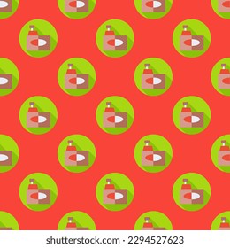 Appealing square tile featuring a captivating food illustration. Seamless pattern with counter on dark jungle green background. Design for mobile apps to make them visually appealing.