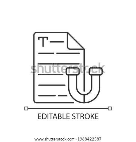 Appealing text linear icon. Brief letter. Online email. Engaging content for social media. Thin line customizable illustration. Contour symbol. Vector isolated outline drawing. Editable stroke