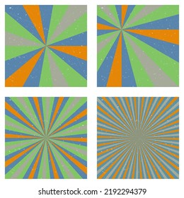 Appealing vintage backgrounds. Abstract sunburst covers with radial rays. Elegant vector illustration.
